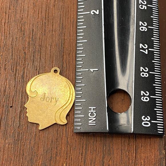 Vintage Elco 12KT GF "Jory" Silhouette Head Girl Pendant Bracelet Charm - Picture 3 of 4